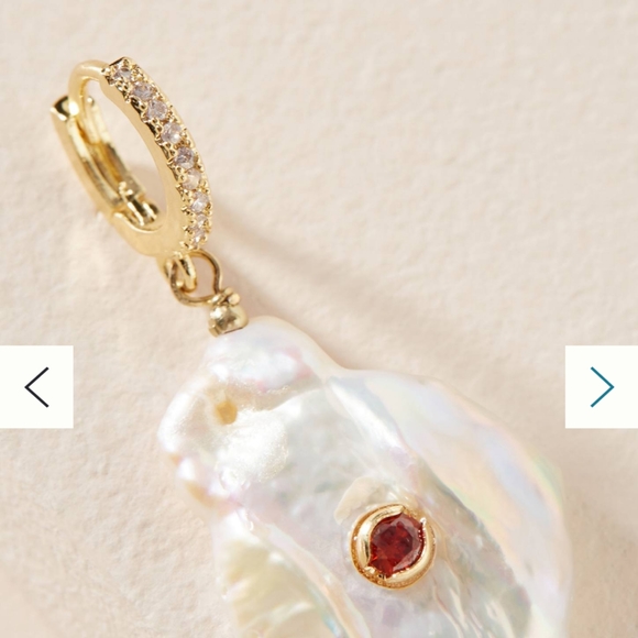 Anthropologie Paved Pearl CZ Earrings November NWT - Picture 4 of 11